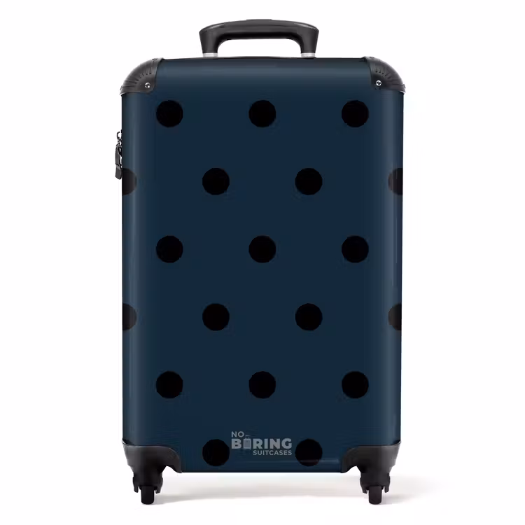 Suitcase - Blue background with black dots — 1