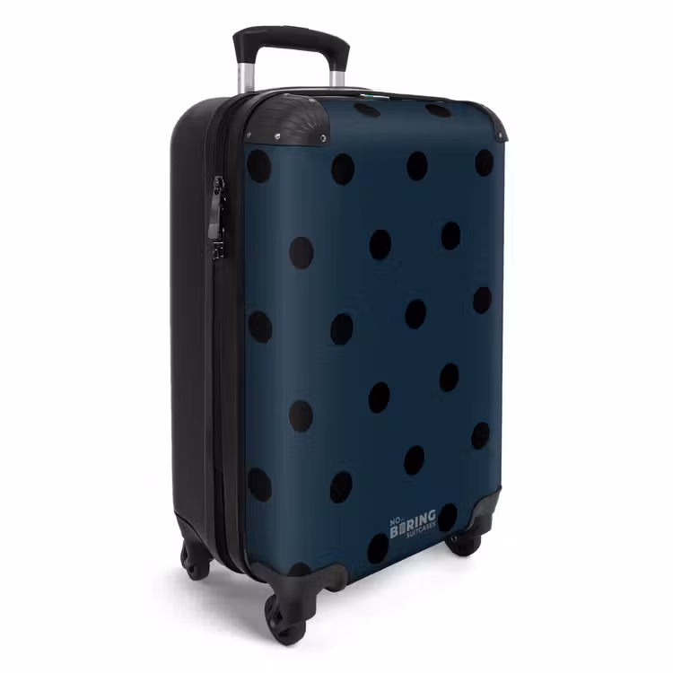Suitcase - Blue background with black dots — 2