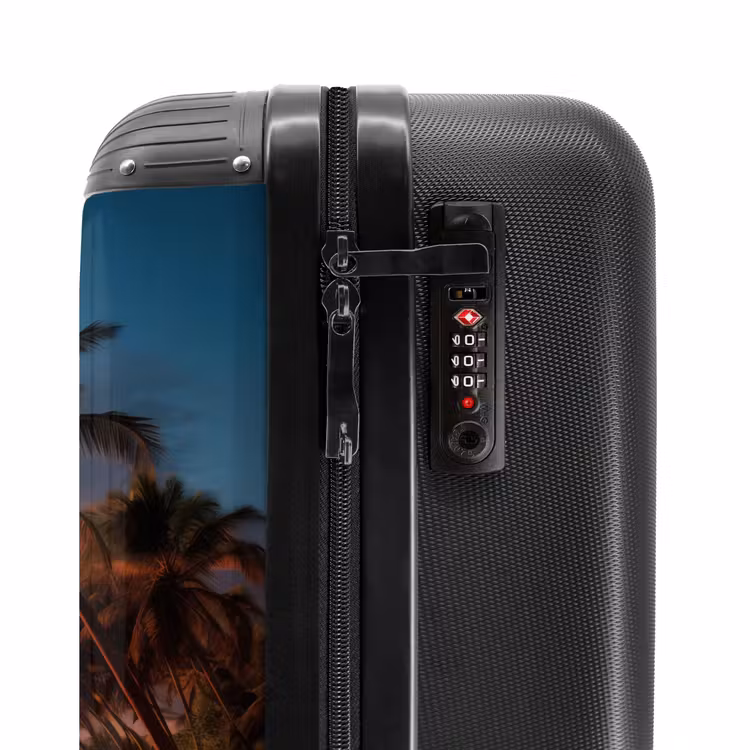 Suitcase - Beach with palm tree at sunset — 6