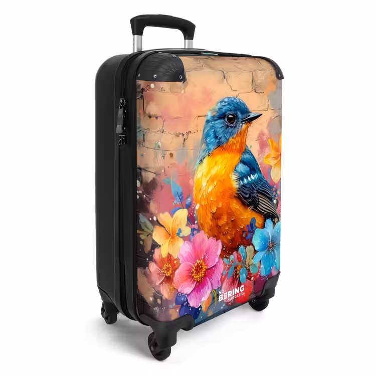 Suitcase - Bird with flowers in graffiti style — 2