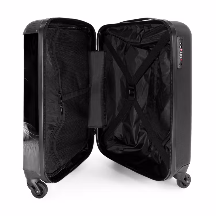 Suitcase - Black and white cat with yellow eyes — 4
