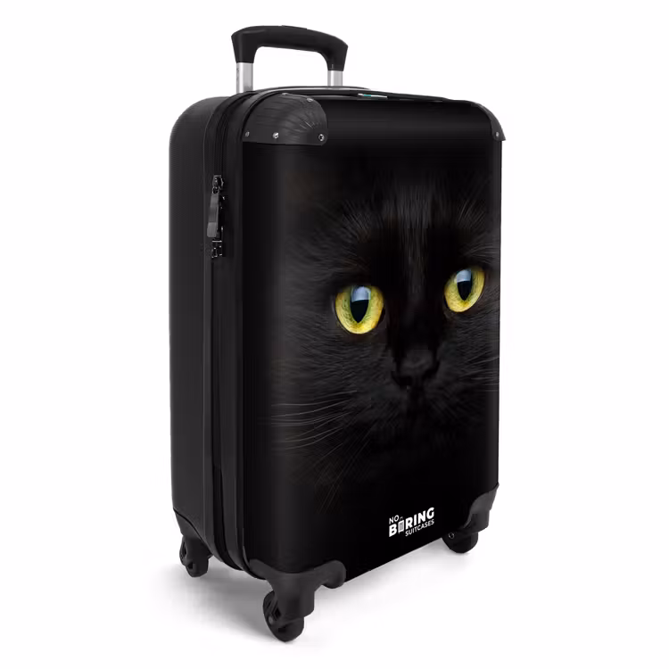 Suitcase - Black cat with bright eyes — 2