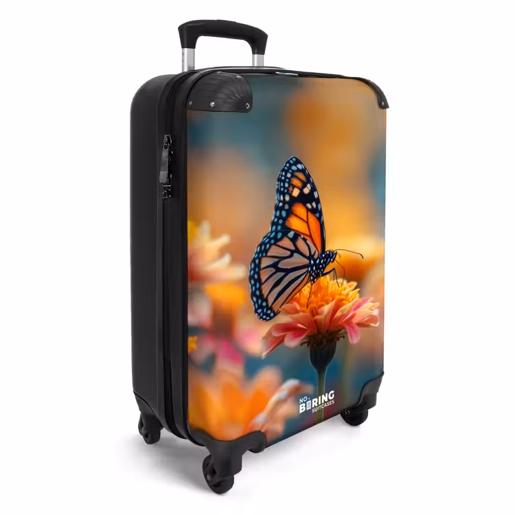 Suitcase - Butterfly on pink flower — 2