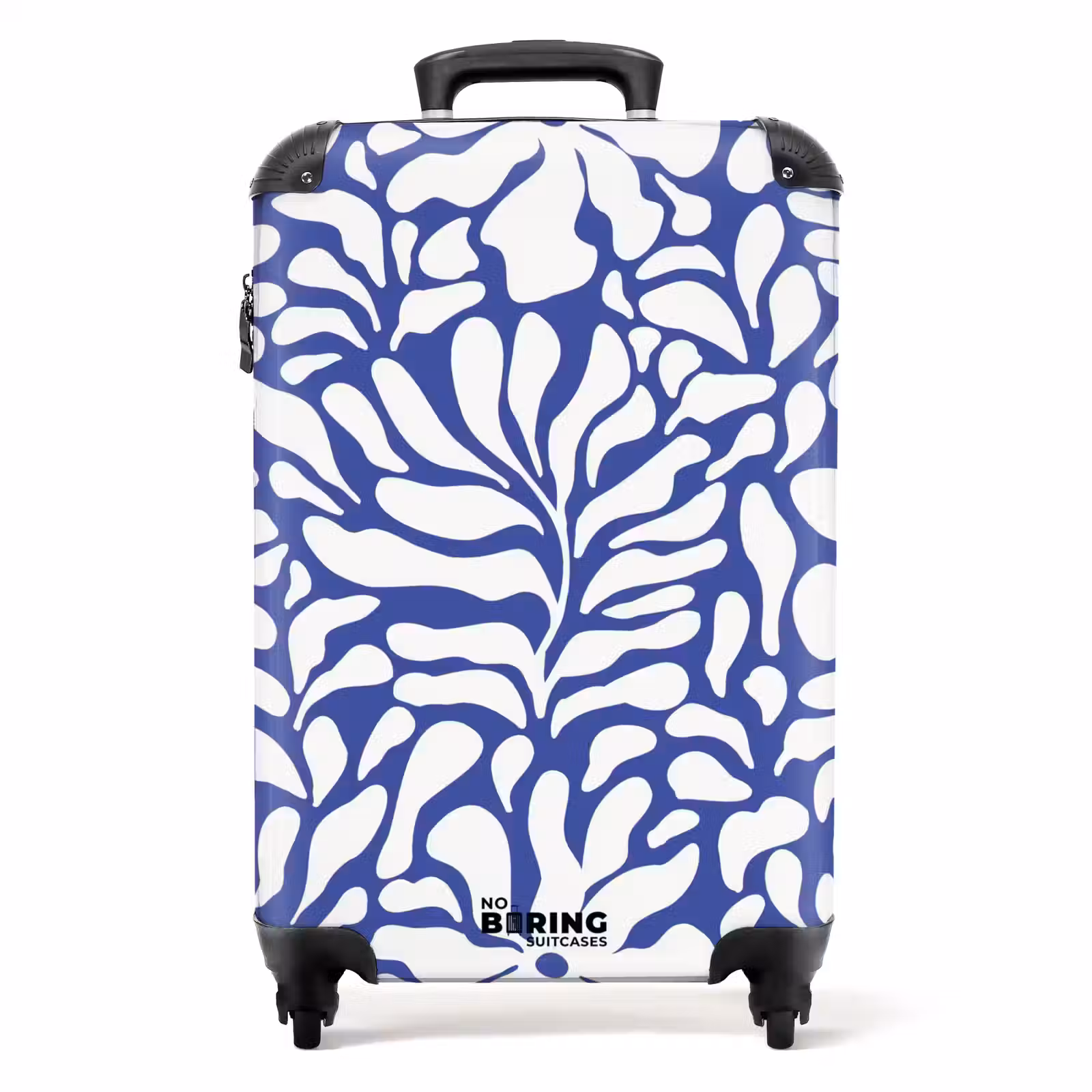 Suitcase - Abstract - Blue/White Floral Pattern — 1