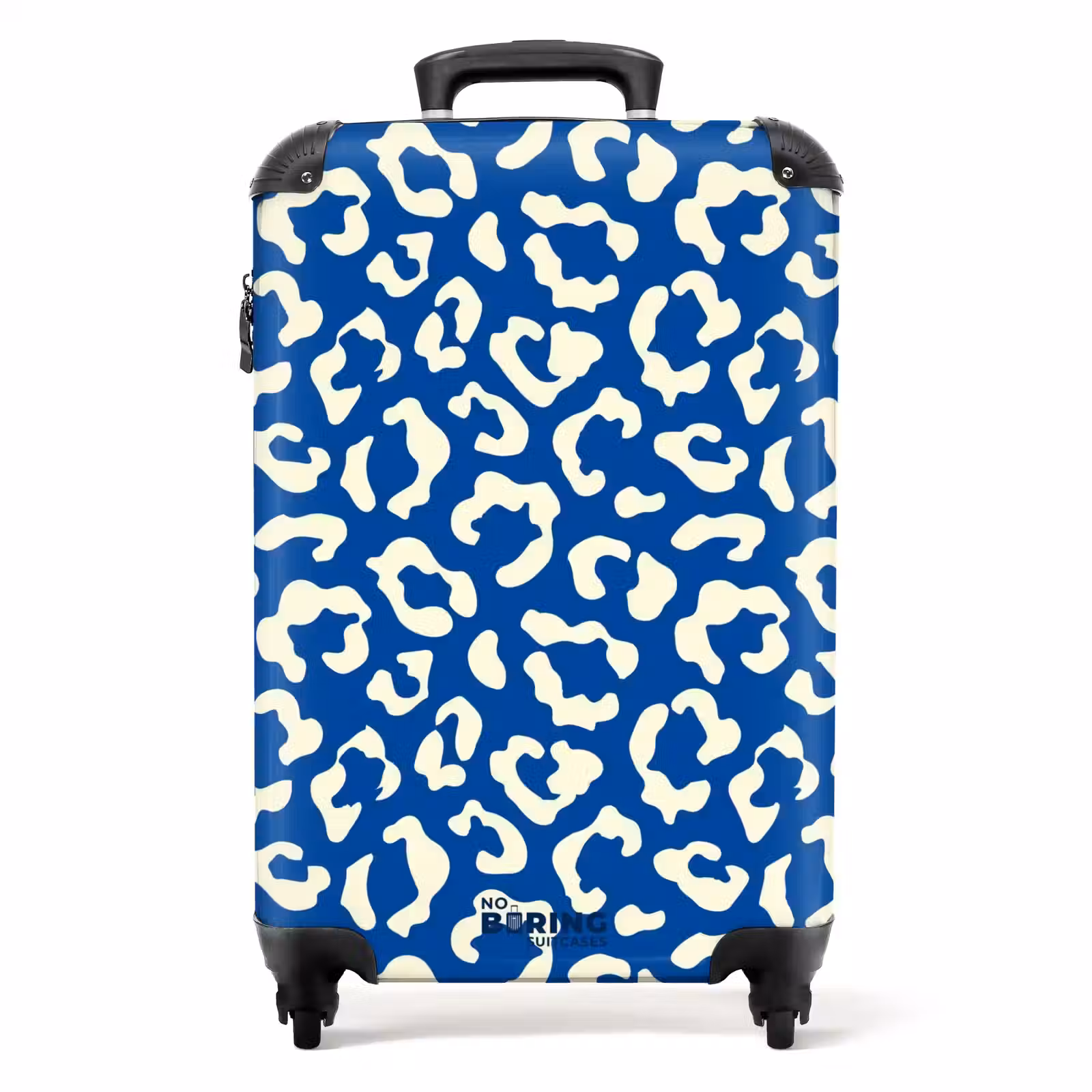 Suitcase - Animal prints - Panther print suitcase in blue and white — 1