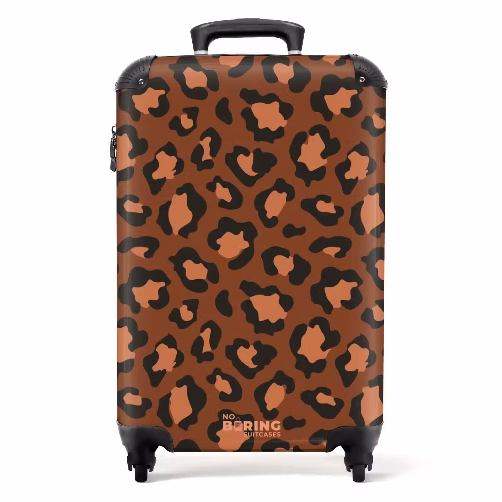 Suitcase - Animal prints - Panther print suitcase in maroon and black/terracotta — 1