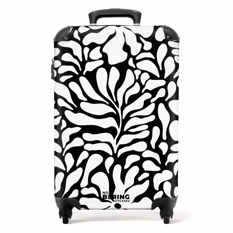 Suitcase - Abstract - Black/White Floral Pattern — 1