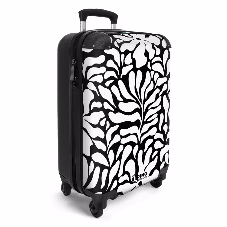 Suitcase - Abstract - Black/White Floral Pattern — 2