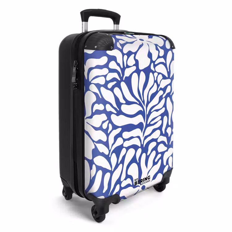 Suitcase - Abstract - Blue/White Floral Pattern — 2