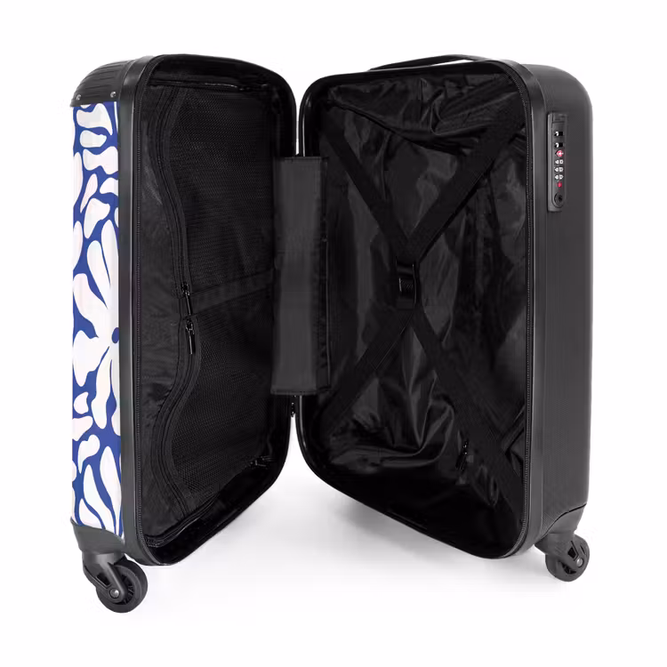 Suitcase - Abstract - Blue/White Floral Pattern — 4