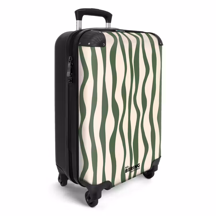 Suitcase - Abstract - Green line art — 2