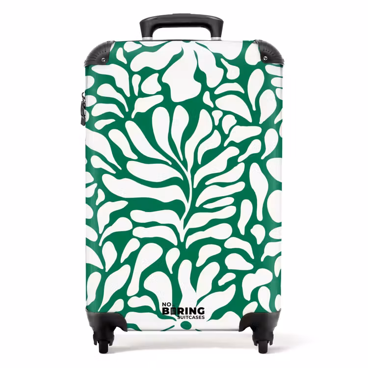 Suitcase - Abstract - Green/White Floral Pattern — 1