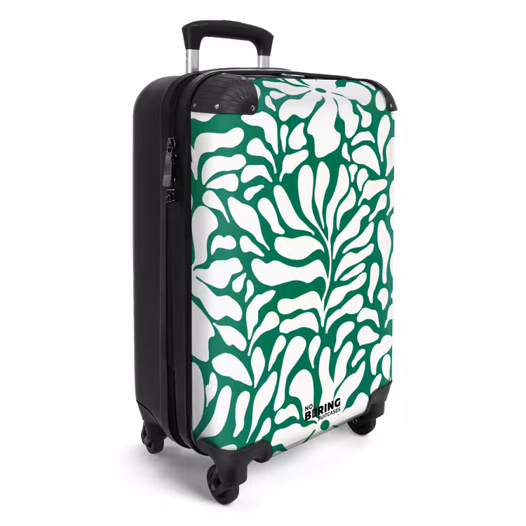 Suitcase - Abstract - Green/White Floral Pattern — 2