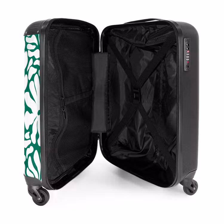 Suitcase - Abstract - Green/White Floral Pattern — 4