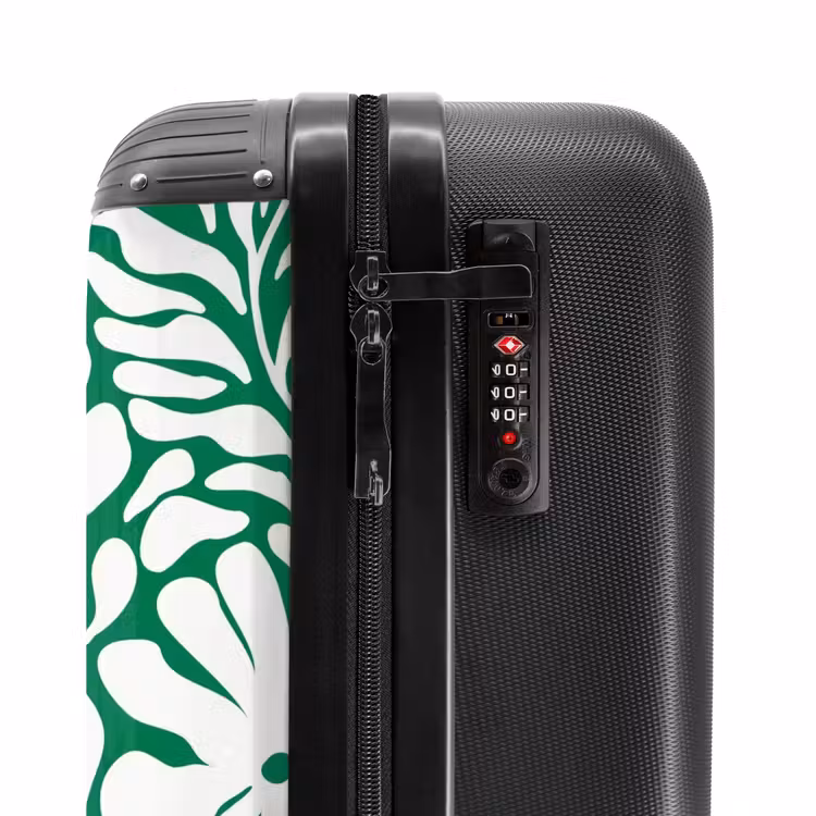 Suitcase - Abstract - Green/White Floral Pattern — 5