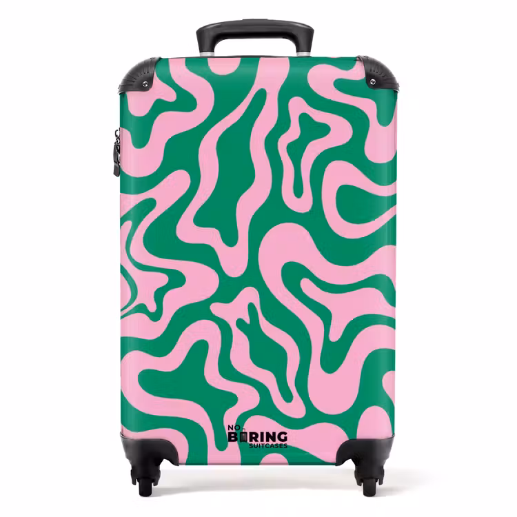 Suitcase - Abstract - Organic Pink/Green — 1