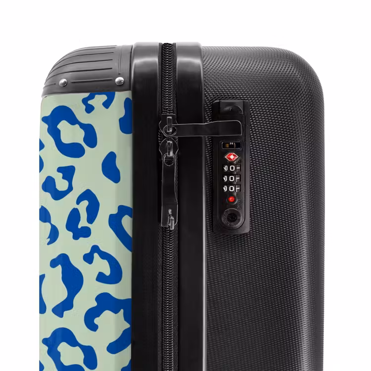 Suitcase - Animal prints - Panther print suitcase in blue and pastel green — 5