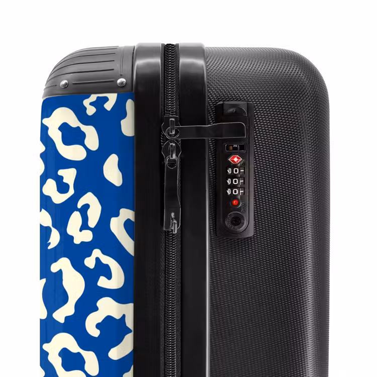 Suitcase - Animal prints - Panther print suitcase in blue and white — 5
