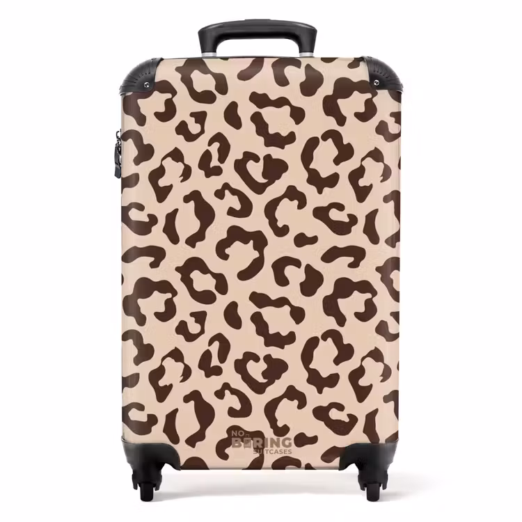 Suitcase - Animal prints - Panther print suitcase in brown and beige — 1