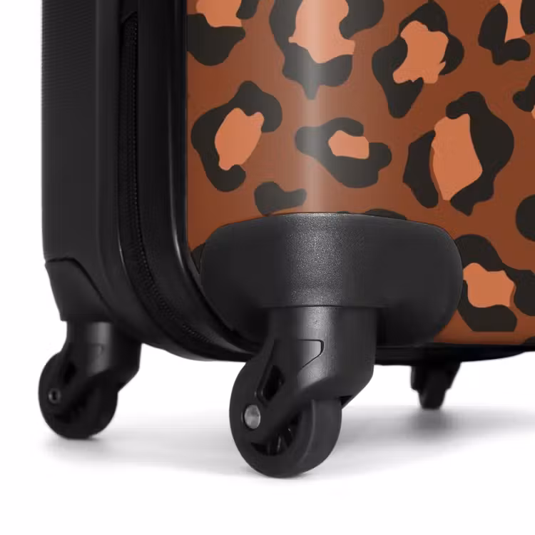 Suitcase - Animal prints - Panther print suitcase in maroon and black/terracotta — 6