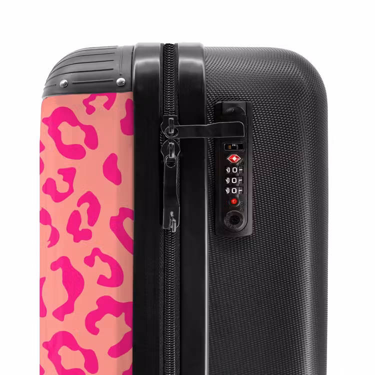 Suitcase - Animal prints - Panther print suitcase in pink and coral pink — 5