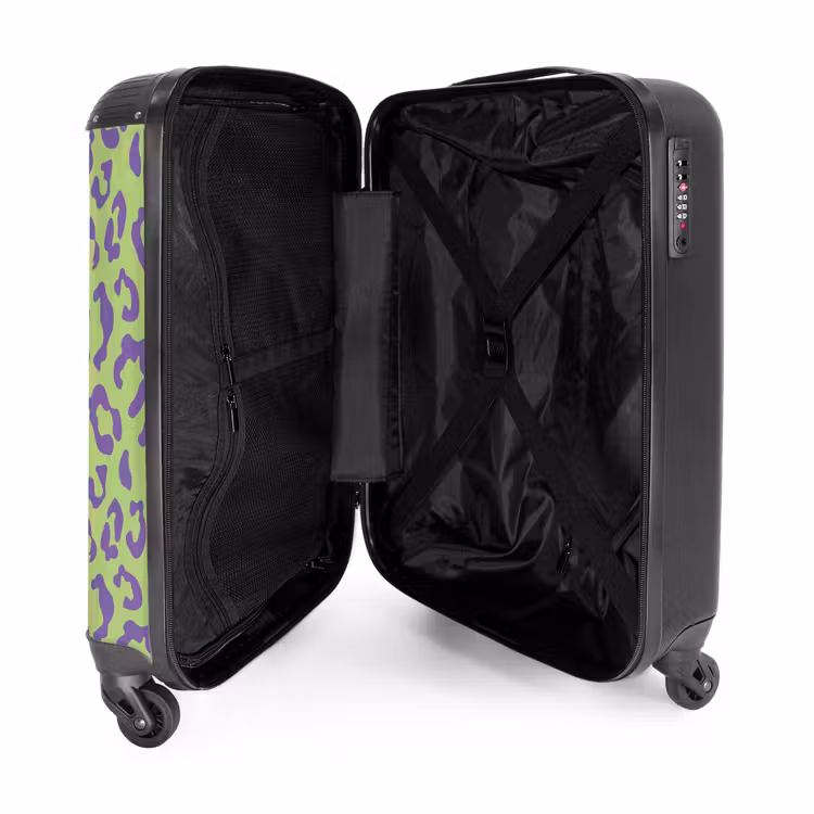 Suitcase - Animal prints - Panther print suitcase in purple and green — 4
