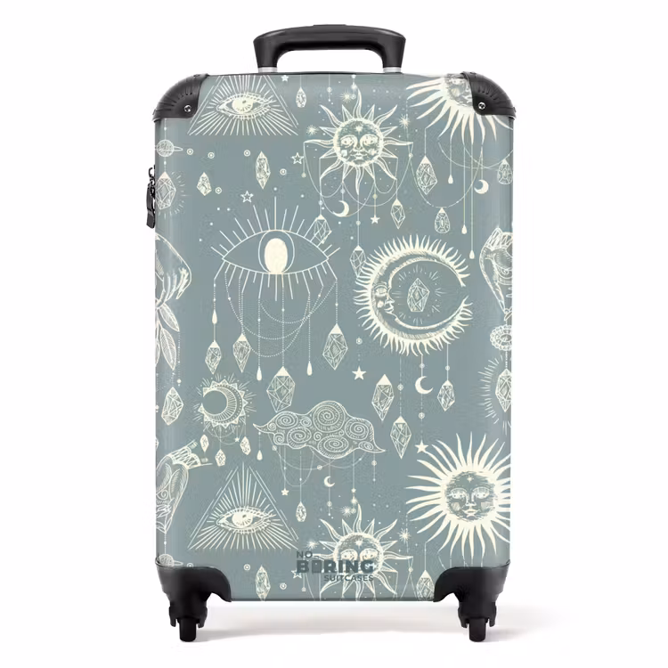 Suitcase - Boho - Blue sky pattern — 1