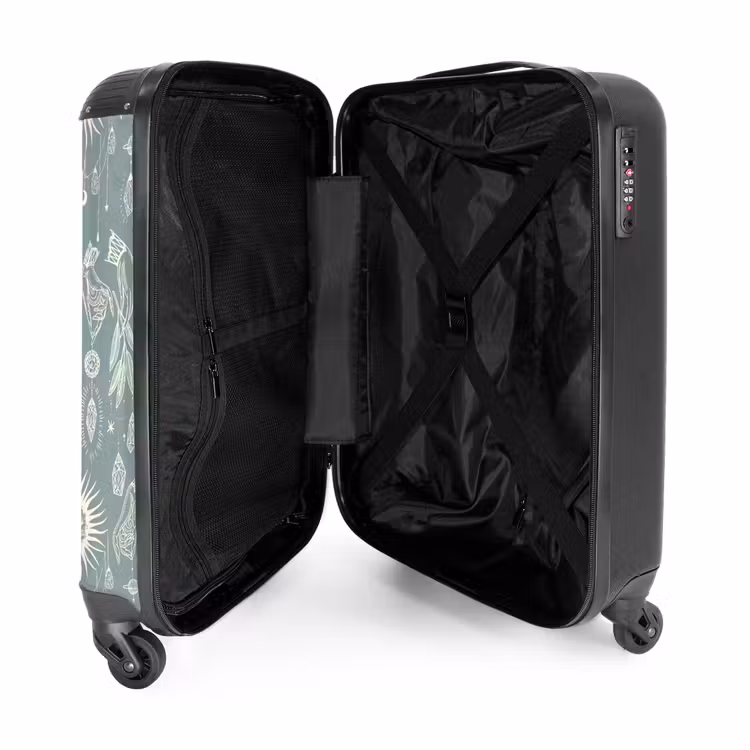 Suitcase - Boho - Blue sky pattern — 4
