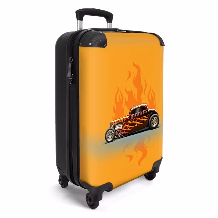 Suitcase - Brown car with yellow flames — 2