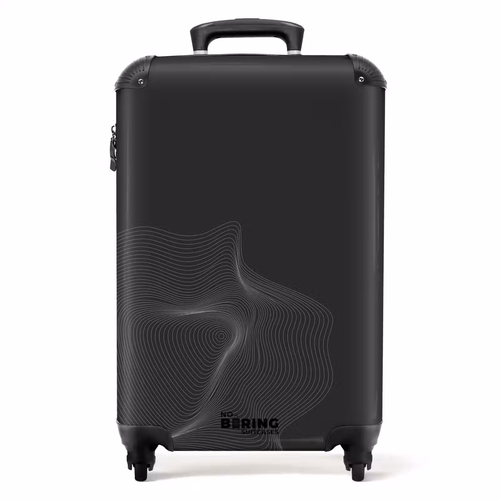 Suitcase - Abstract - Black and white wave pattern — 1