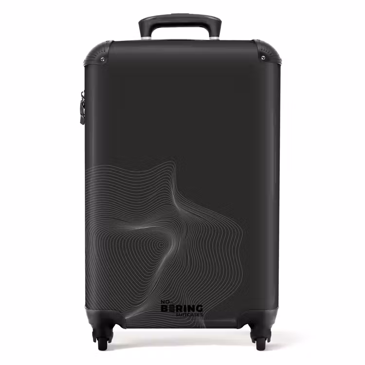 Suitcase - Abstract - Black and white wave pattern — 1