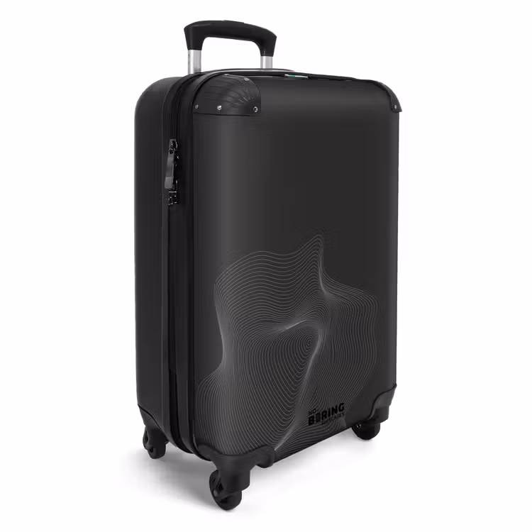 Suitcase - Abstract - Black and white wave pattern — 2
