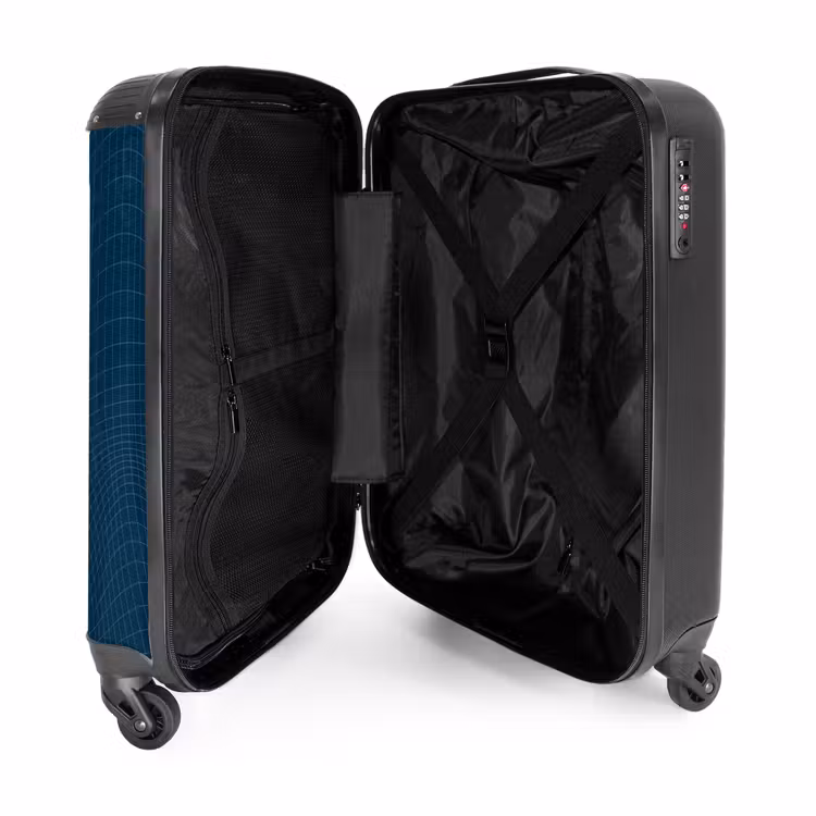 Suitcase - Abstract - Dark blue grid pattern — 4
