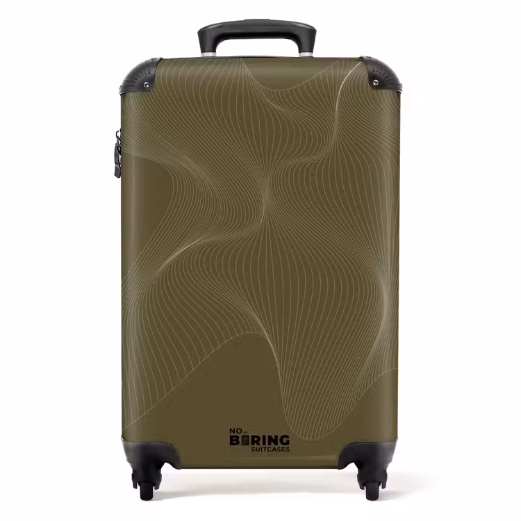Suitcase - Abstract - Dark green line art — 1