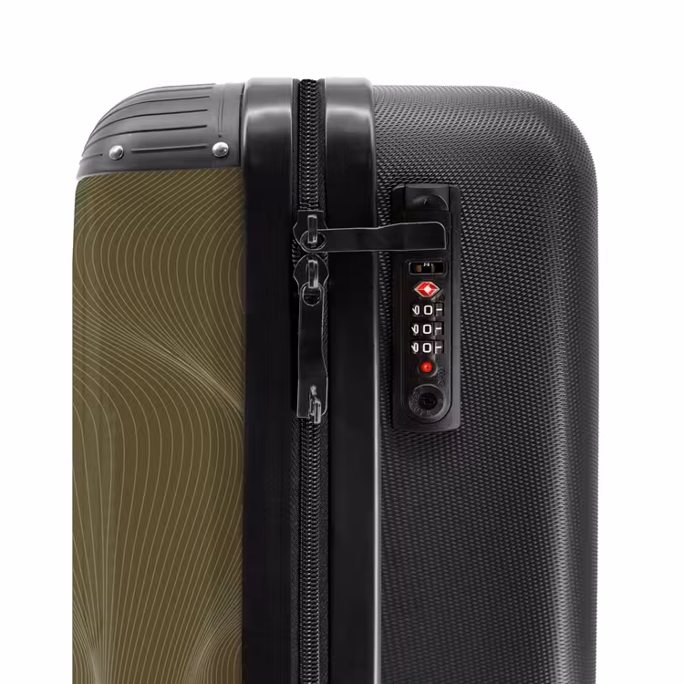 Suitcase - Abstract - Dark green line art — 5