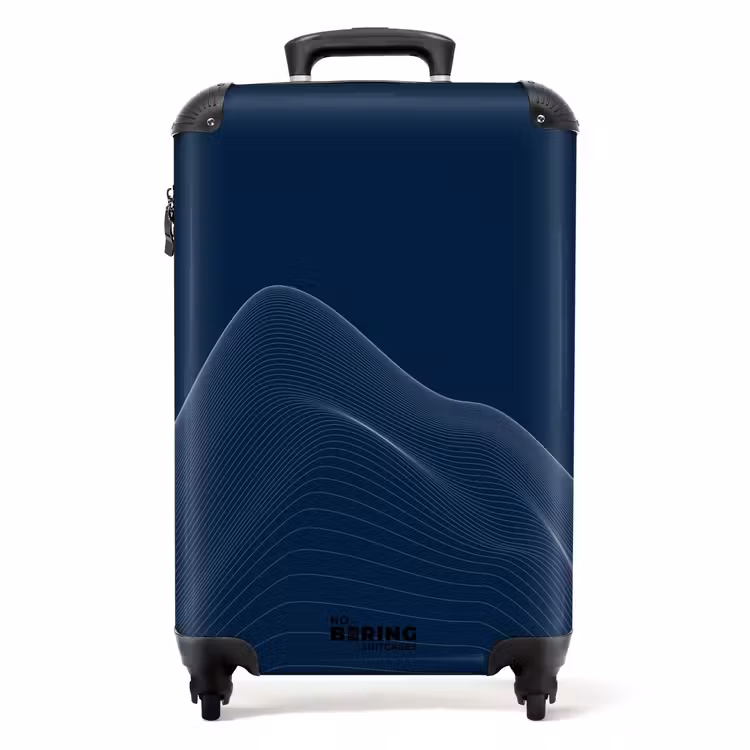 Suitcase - Abstract - Wavy lines Blue — 1