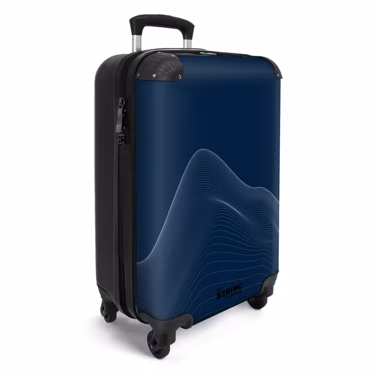 Suitcase - Abstract - Wavy lines Blue — 2