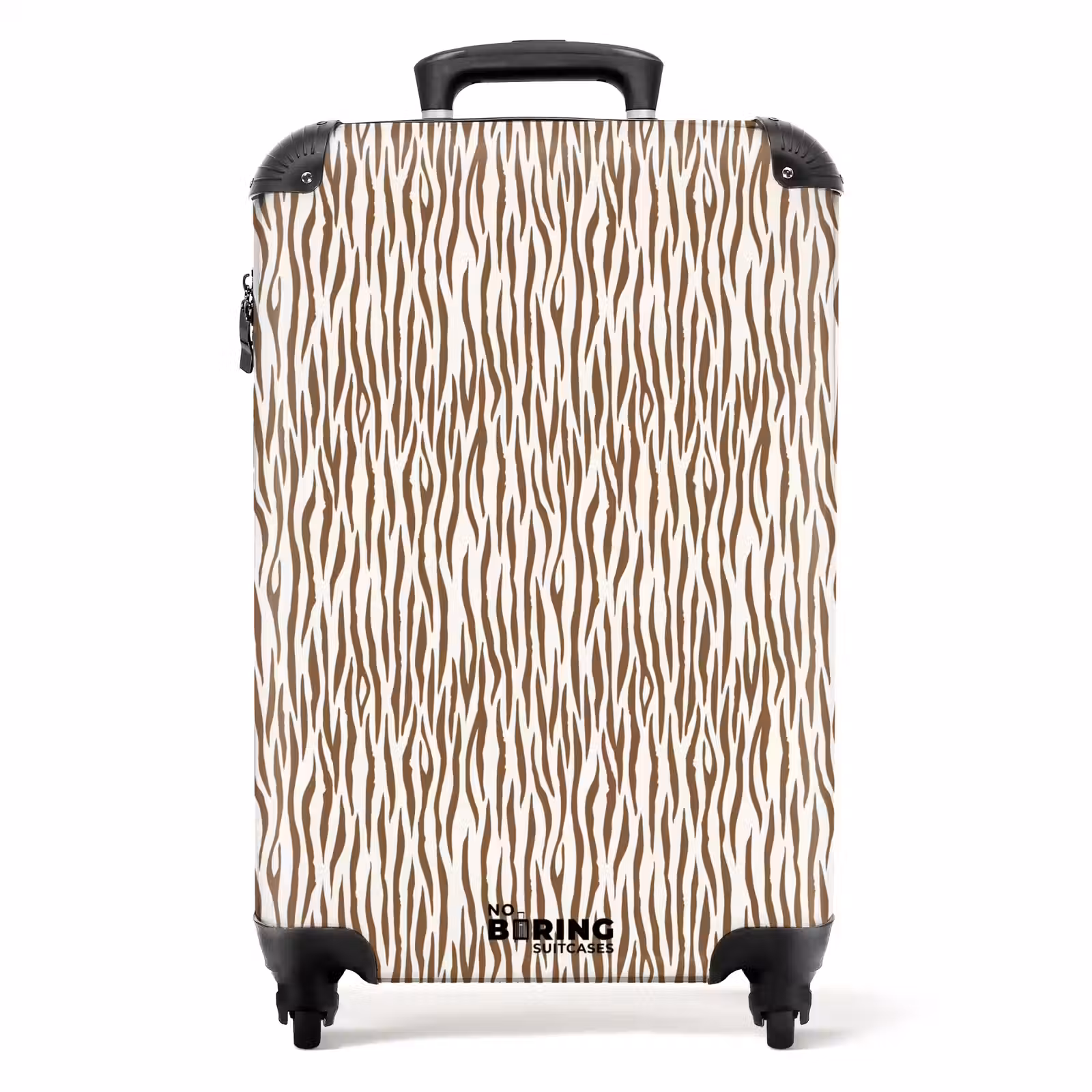 Suitcase - Brown zebra print on light background — 1