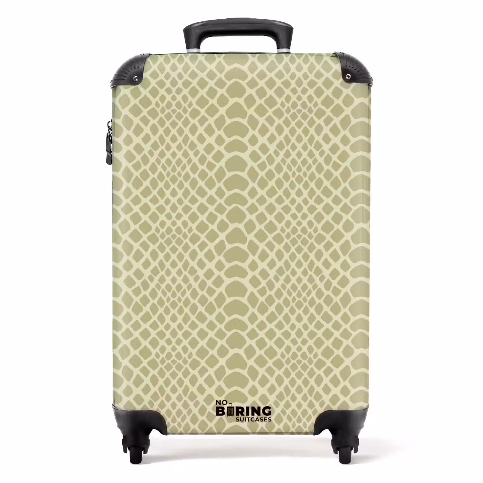 Suitcase - Green reptile skin pattern with symmetrical pattern — 1