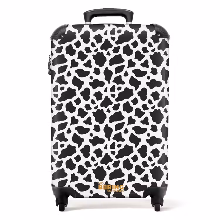 Suitcase - Black and white cow spot pattern — 1