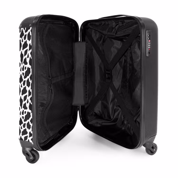 Suitcase - Black and white cow spot pattern — 4