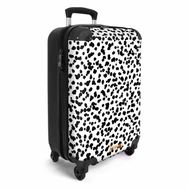 Suitcase - Black brush-like dots on a white background. — 2