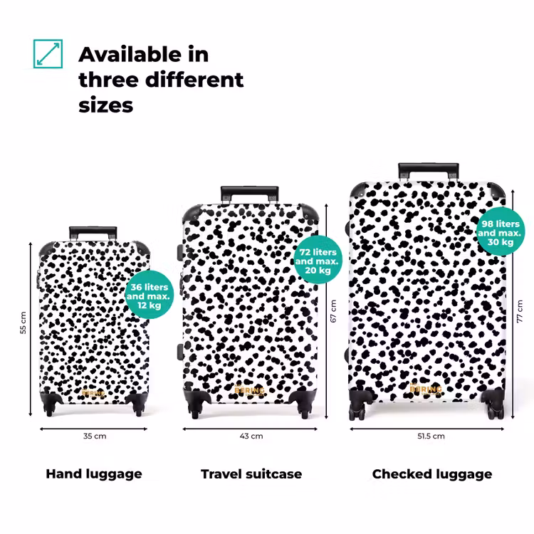 Suitcase - Black brush-like dots on a white background. — 3