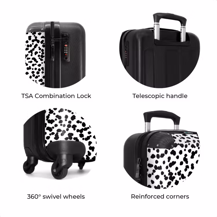 Suitcase - Black brush-like dots on a white background. — 8