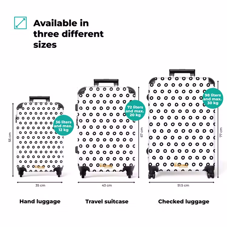 Suitcase - Black circular rings over a white background — 3
