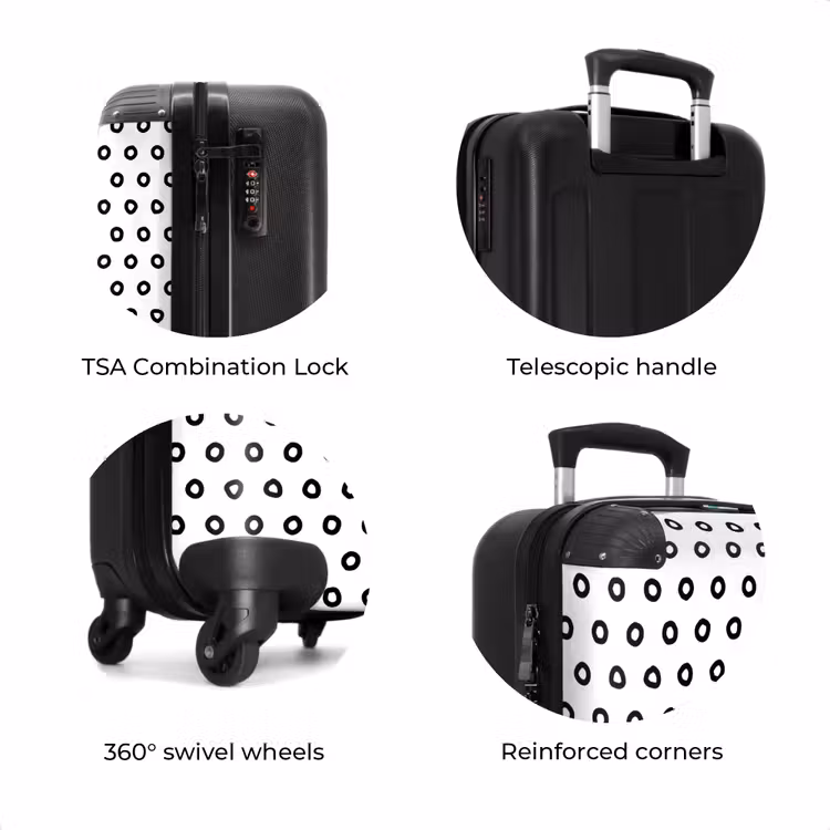 Suitcase - Black circular rings over a white background — 8