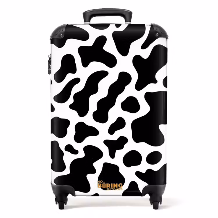 Suitcase - Black cow spots over a white background — 1