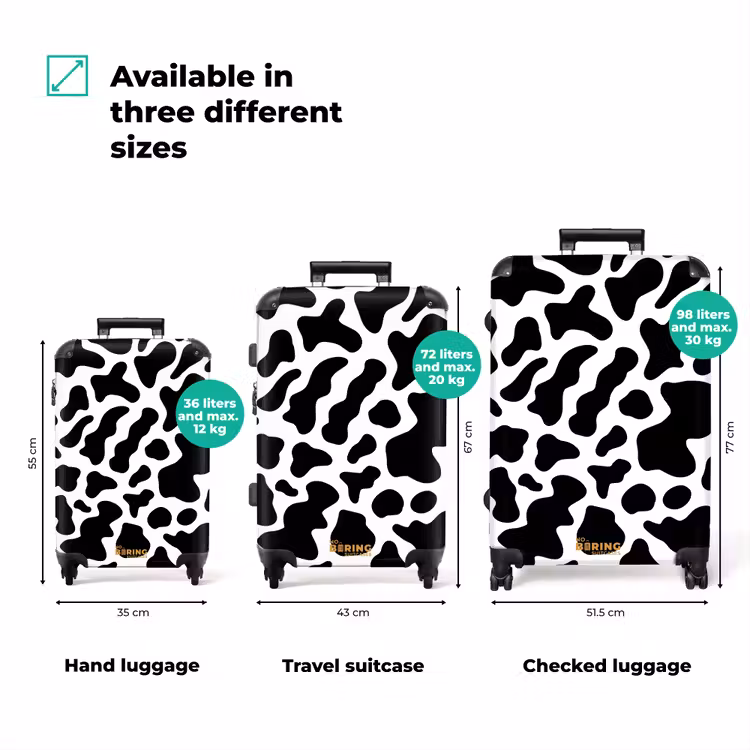 Suitcase - Black cow spots over a white background — 3