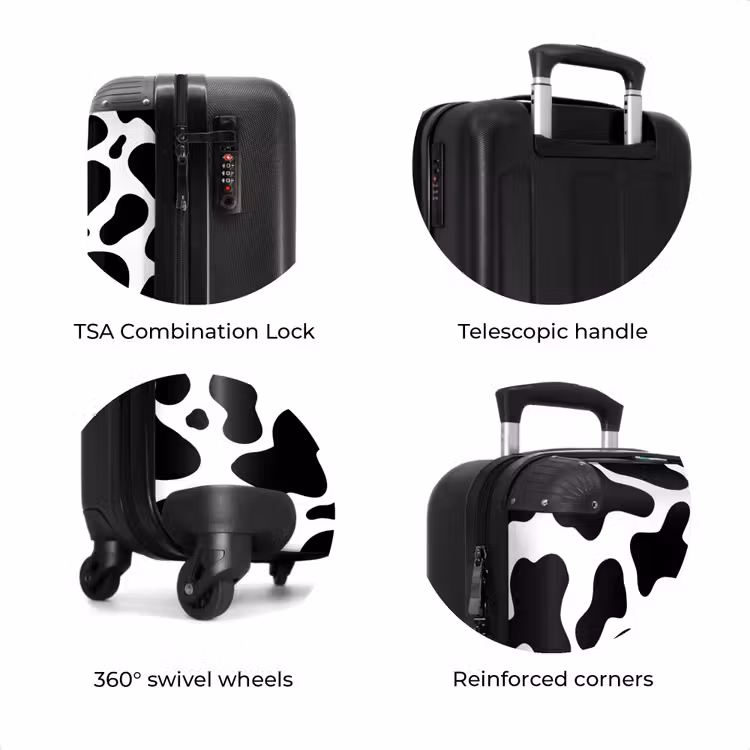 Suitcase - Black cow spots over a white background — 8