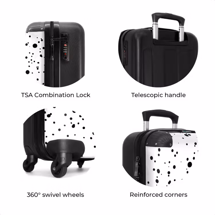 Suitcase - Black dots of varying sizes on a white background — 8